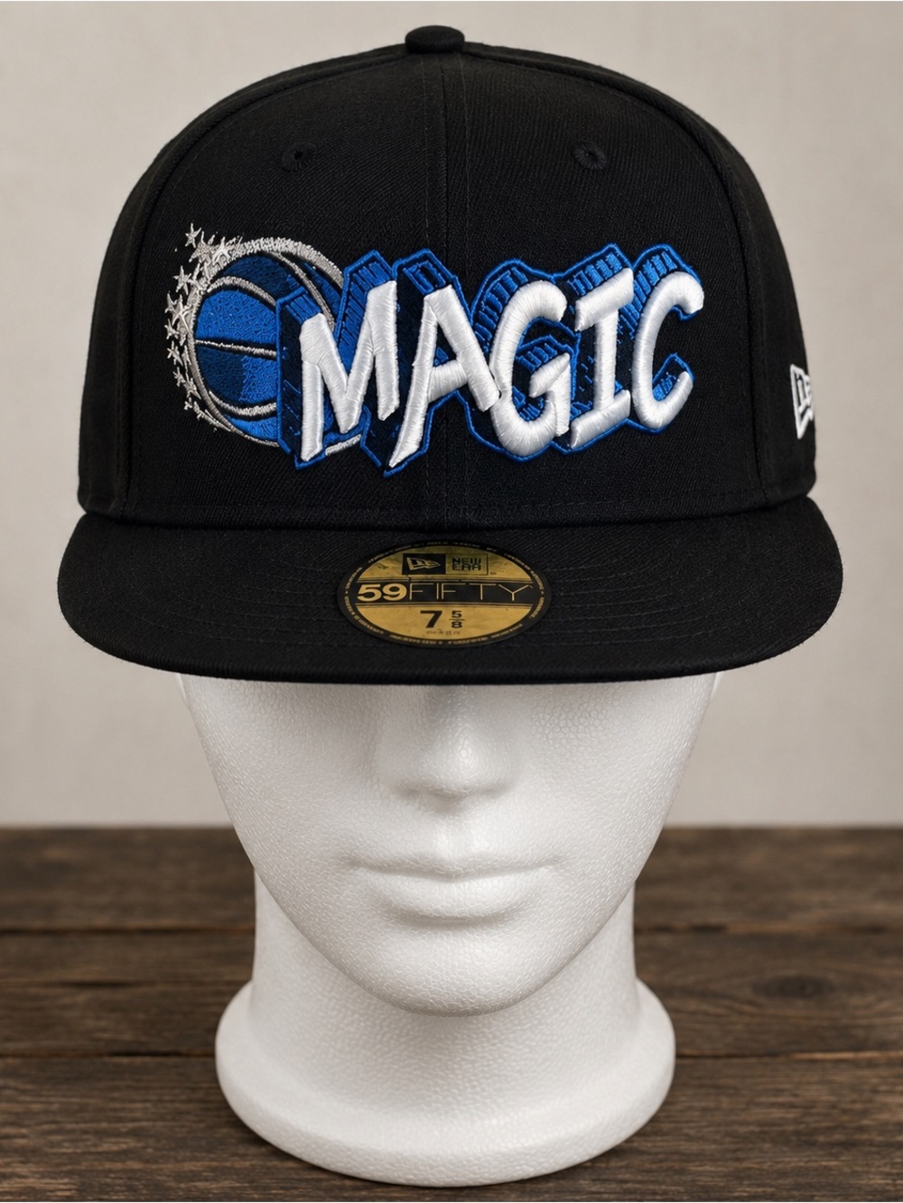 Orlando Magic size 7 5/8 Hardwood Classic New Era 59fifty fitted black & Blue